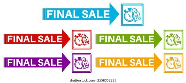 Set Special offer final sale banner icon labels sticker design template vector illustration