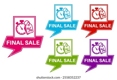 Set Special offer final sale banner icon labels sticker design template vector illustration