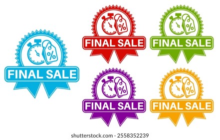 Set Special offer final sale banner icon labels sticker design template vector illustration