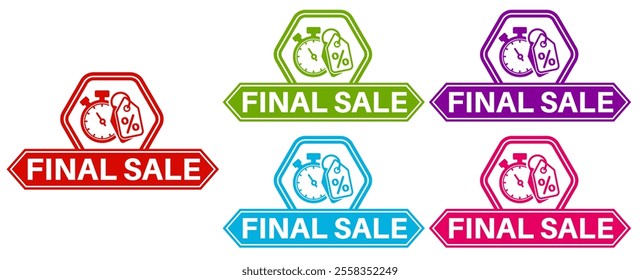 Set Special offer final sale banner icon labels sticker design template vector illustration