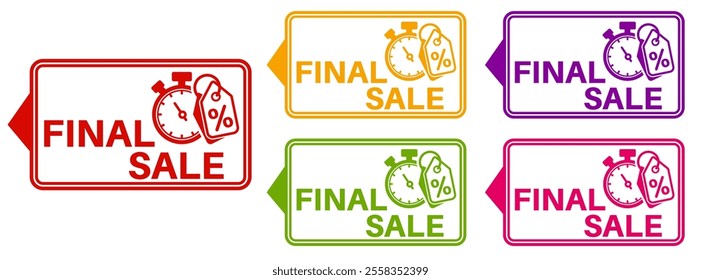 Set Special offer final sale banner icon labels sticker design template vector illustration