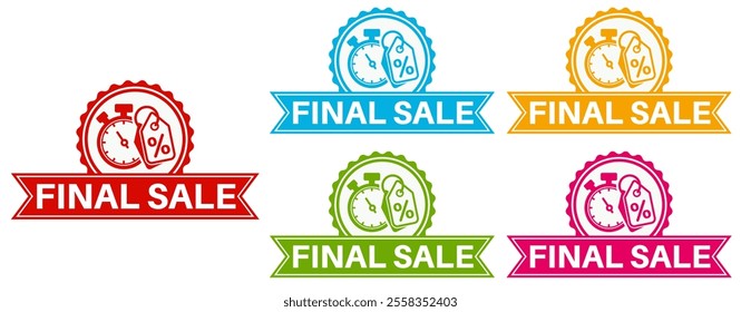 Set Special offer final sale banner icon labels sticker design template vector illustration