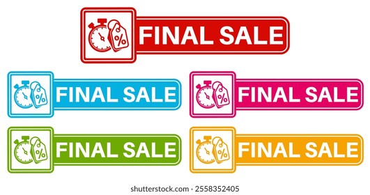 Set Special offer final sale banner icon labels sticker design template vector illustration