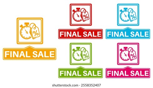 Set Special offer final sale banner icon labels sticker design template vector illustration