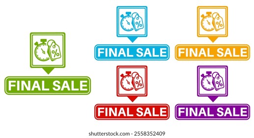 Set Special offer final sale banner icon labels sticker design template vector illustration