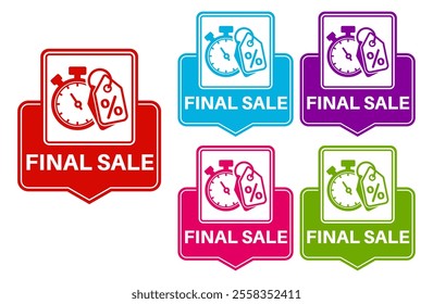 Set Special offer final sale banner icon labels sticker design template vector illustration