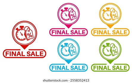 Set Special offer final sale banner icon labels sticker design template vector illustration