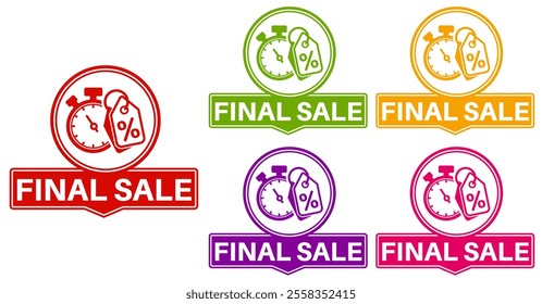 Set Special offer final sale banner icon labels sticker design template vector illustration