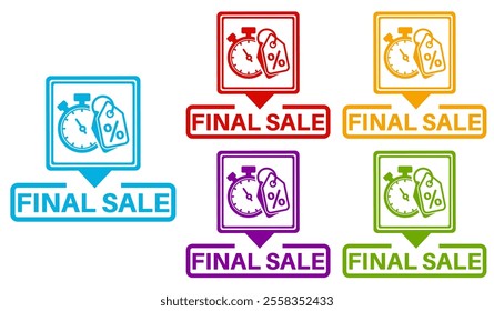 Set Special offer final sale banner icon labels sticker design template vector illustration