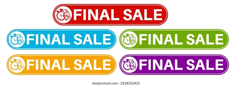 Set Special offer final sale banner icon labels sticker design template vector illustration