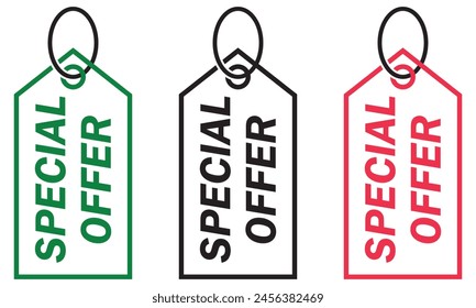 Conjunto de etiquetas de oferta especial. Conjunto de etiquetas de oferta especial y Anuncios de Vector conjunto de etiquetas de oferta especial, Conjunto de pegatinas de Vector y cintas. aislado sobre fondo blanco. Ilustración vectorial. 