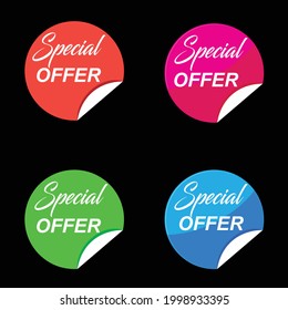 Set Of Special Offer Labels. Vector Illustration