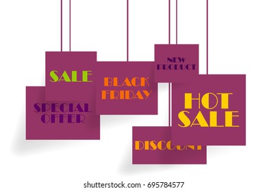 Set of special offer, sale, hot sale, black friday, discount and new product banners template design vector illustrator
