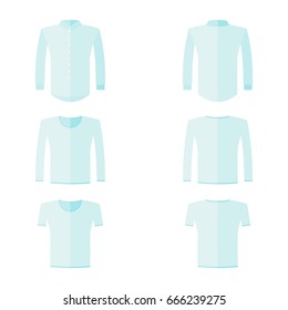 Set of special protective working clothes for workers in factories, factories and service. Flat vector cartoon illustration. Objects isolated on a white background.