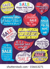 Set of special sale offer labels and banners for christmas, vector