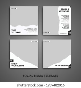 Set Of Special Traveling Themed Square Banner Templates That You Can Edit. Perfect For Business Branding, Social Media Posts, Web Ads, Social Media Ads, Personal Social Media Branding, Etc.