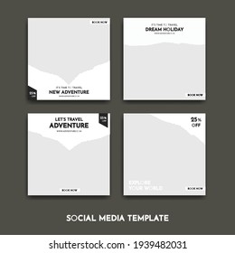 set of special traveling themed square banner templates that you can edit. Perfect for business branding, social media posts, web ads, social media ads, personal social media branding, etc.