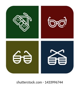 Set of spectacles icons such as Glasses, Sunglasses , spectacles