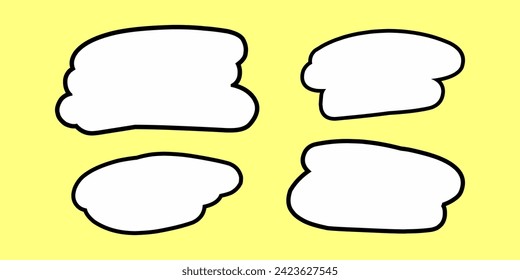 Set Speech abstract bubbles vector illustration isolated on transparent background