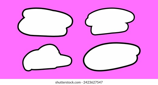 Set Speech abstract bubbles vector illustration isolated on transparent background
