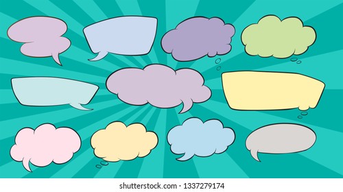 Conjunto de ilustración de globo de voz
