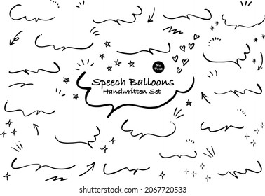 A set of speech balloons with monochrome design