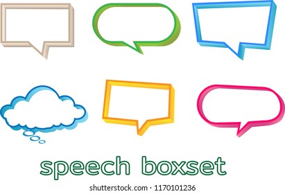 a set of speech box with pastel colors