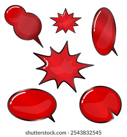 Set of Speech bubble or banner promotion sale red