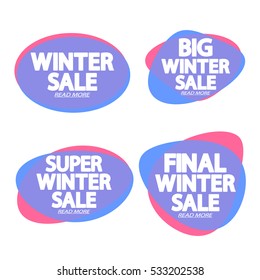 Set speech bubble banners, element design template, Winter Sale, app icon, vector
