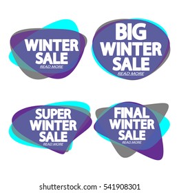 Set speech bubble banners, element design template, Winter Sale, app icon, vector