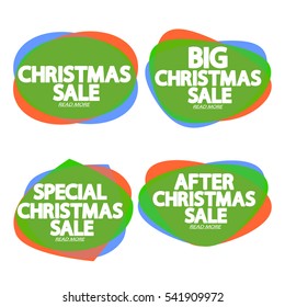 Set speech bubble banners, element design template, Christmas Sale, app icon, vector