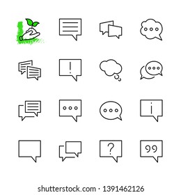 Set of Speech Bubble chat vector lines of icons. Editable Stroke. 32x32 pixels.