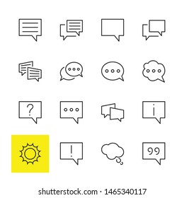 Set of Speech Bubble chat vector lines of icons. Editable Stroke. 32x32 pixels.