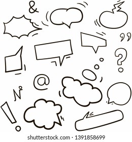 Set of speech bubble - comic doodle vector