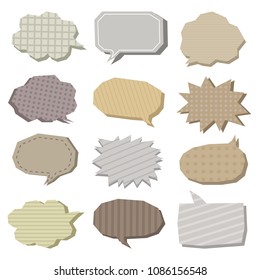 Set of speech bubble, craft paper style