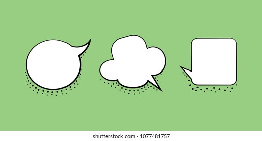 Set speech bubble design template. Vector illustration in retro style.