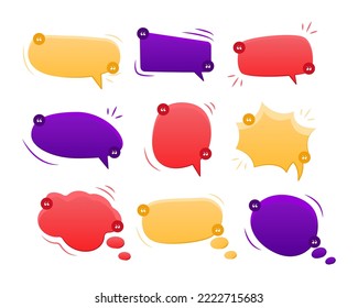 Set of speech bubble or dialogue box vector illustration collection