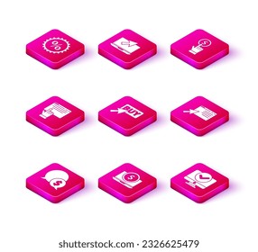 Set Speech bubble with dollar, Laptop, Online shopping on screen, Buy button, Computer monitor, Hand holding coin and cursor icon. Vector