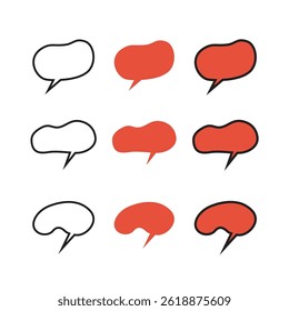 Set of Speech Bubble Element Designs in Minimalist Style
