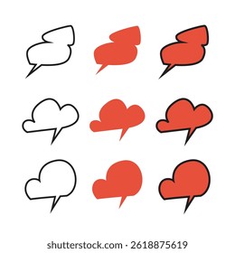 Set of Speech Bubble Element Designs in Minimalist Style