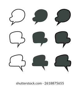 Set of Speech Bubble Element Designs in Minimalist Style