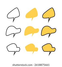 Set of Speech Bubble Element Designs in Minimalist Style