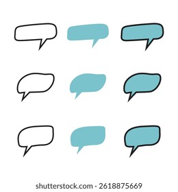 Set of Speech Bubble Element Designs in Minimalist Style