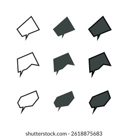 Set of Speech Bubble Element Designs in Minimalist Style