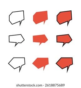 Set of Speech Bubble Element Designs in Minimalist Style