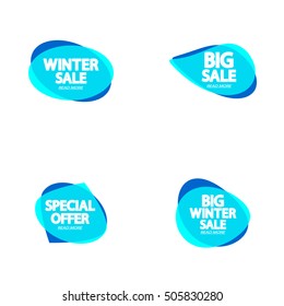 Set speech bubble, elements design template, app icon, sale banners, winter posters, Vector