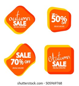 Set speech bubble, elements design template, autumn sale, app icon, vector