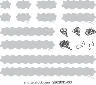 Set of speech bubble frames for vague, unsettled feelings in various sizes