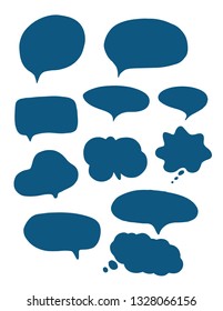 Set of a speech bubble with the freehand shape, vector illustration