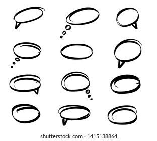 Set Speech Bubble hand drawn - Vector 